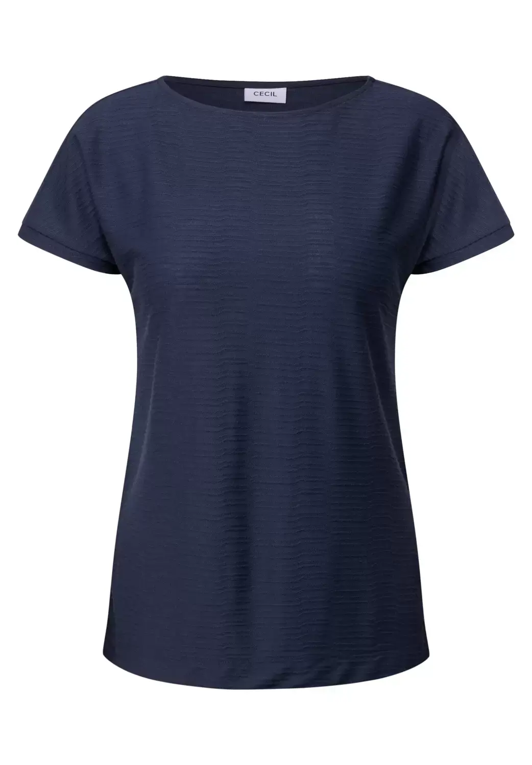 cecil TOS Solid Structure T-Shirt, urban navy blue