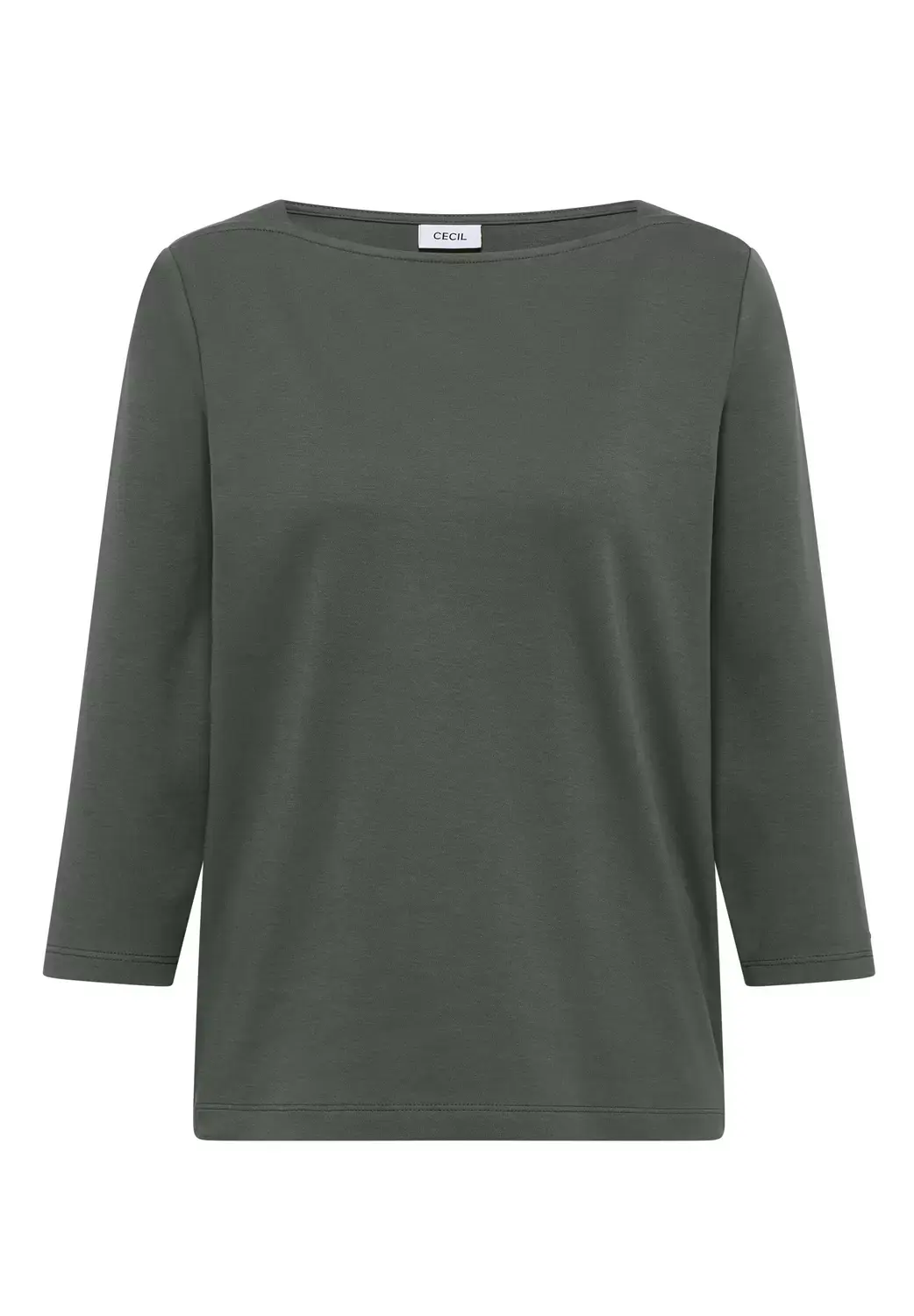 cecil NOS Basic Boatneck Shirt, dried olive green