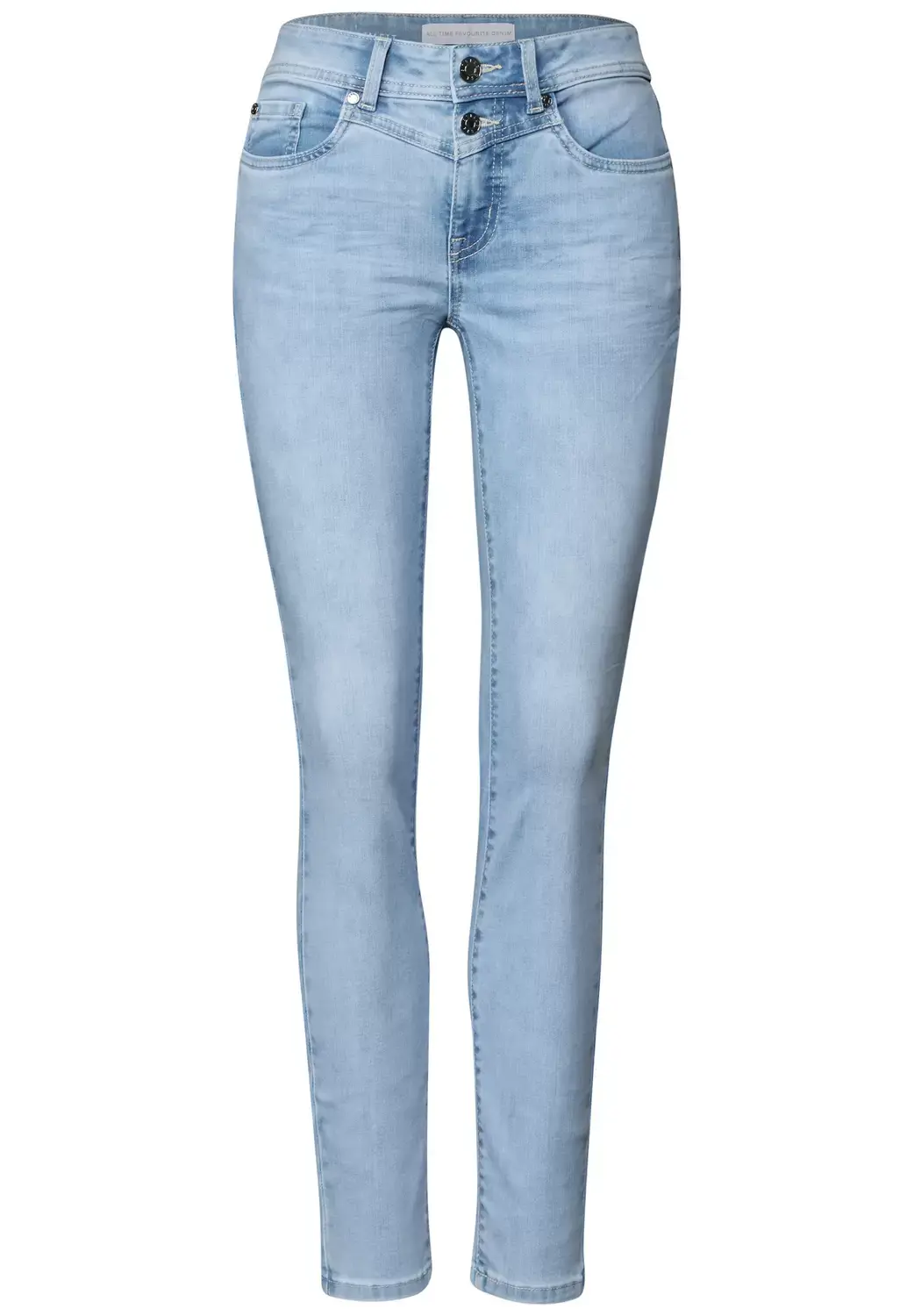 Street One QR Style-York,mw,bleached wash, Light Blue soft wash