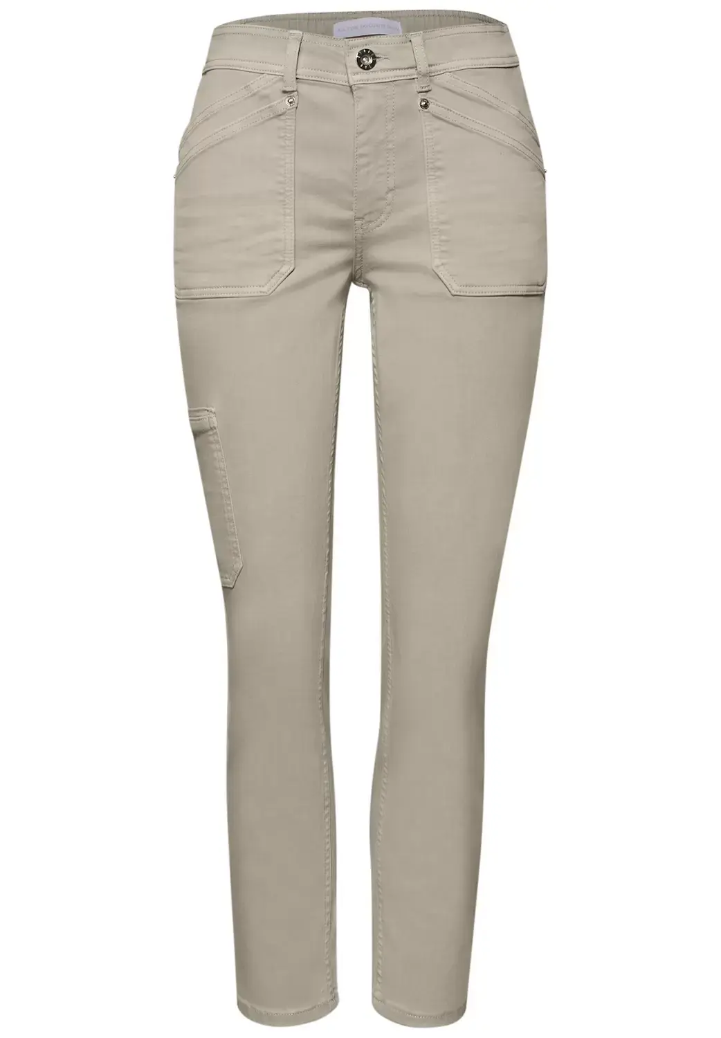 Street One QR Style Charlie Boyfriend Car, Beige Washed