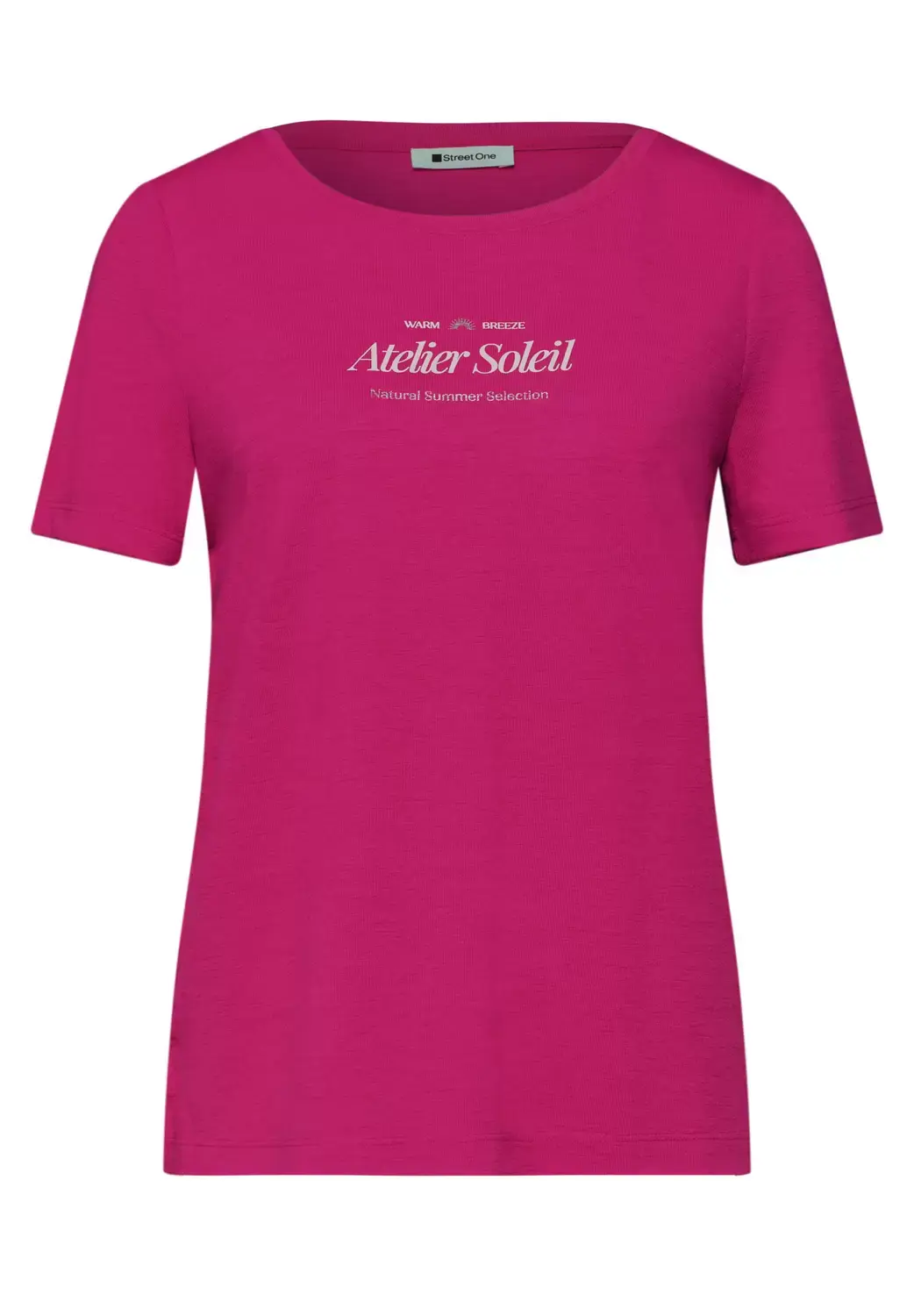Street One SOL_partprint shirt w.short sl, magenta dream