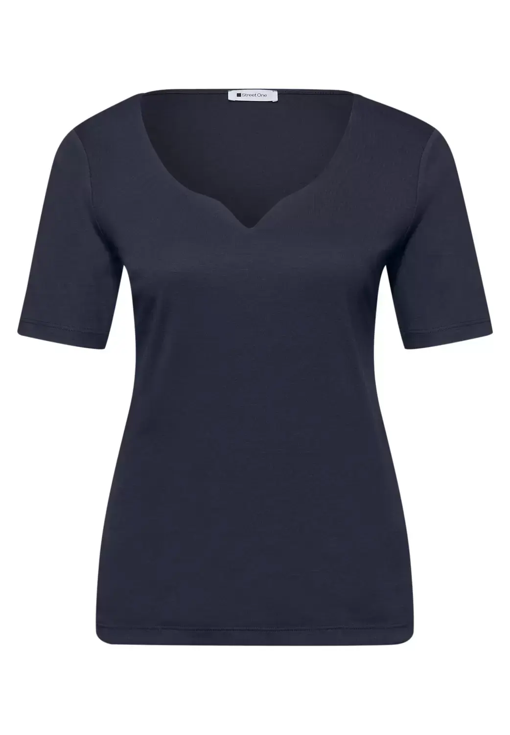 Street One QR Style heart neck Ada 1/2 sl, shadowed navy