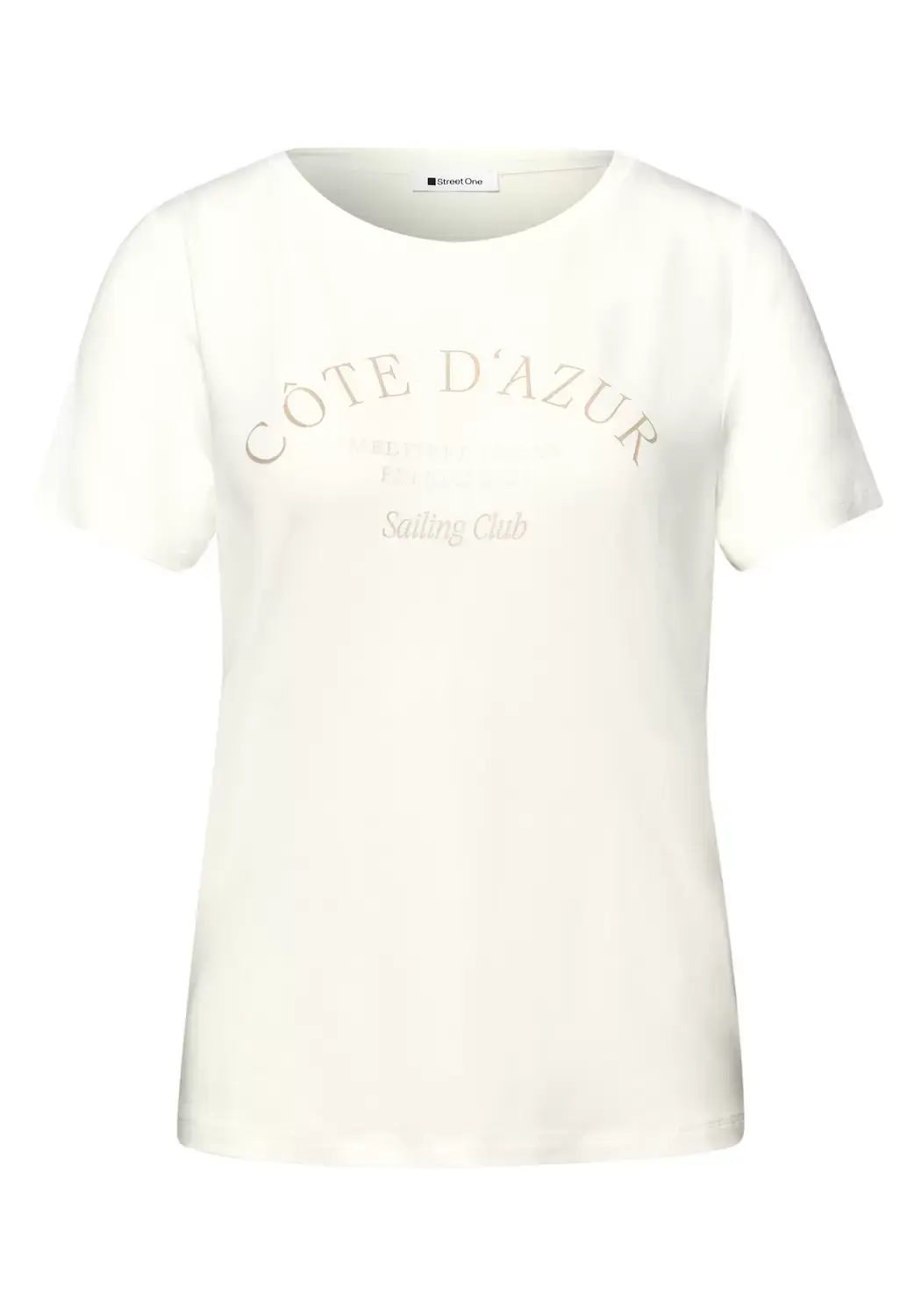 Street One LTD QR wording print shirt, off white