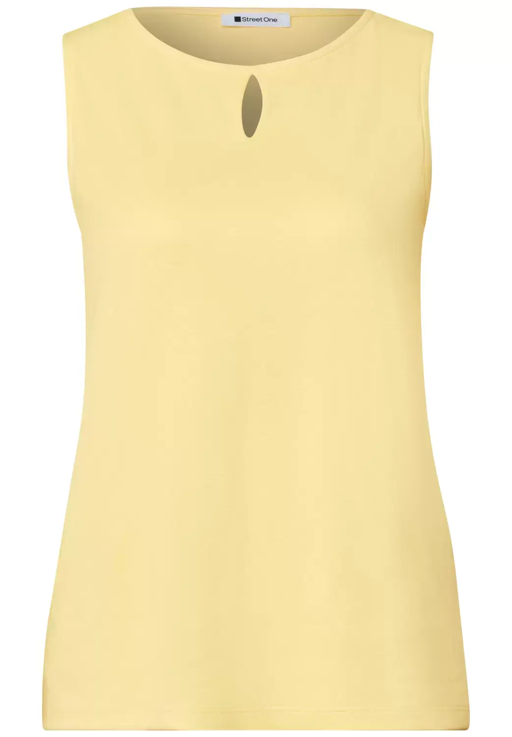 Street One EOS_Jersey Top w. Neckline hol, soft yellow