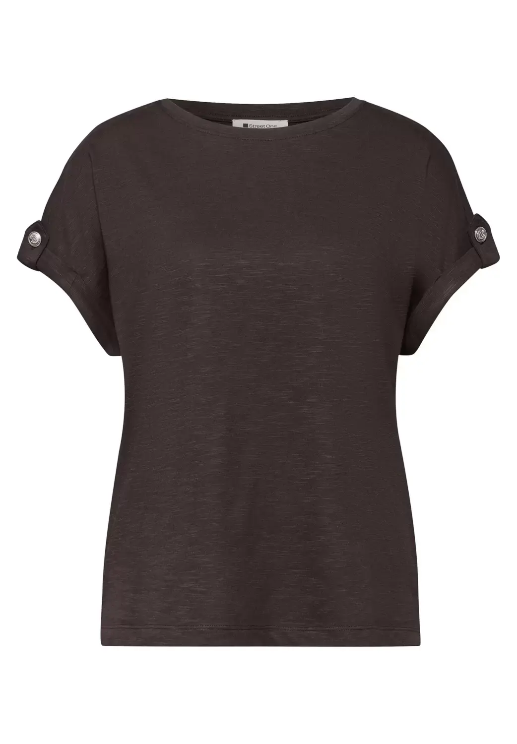 Street One LTD QR basic shirt w.deco butt, espresso brown
