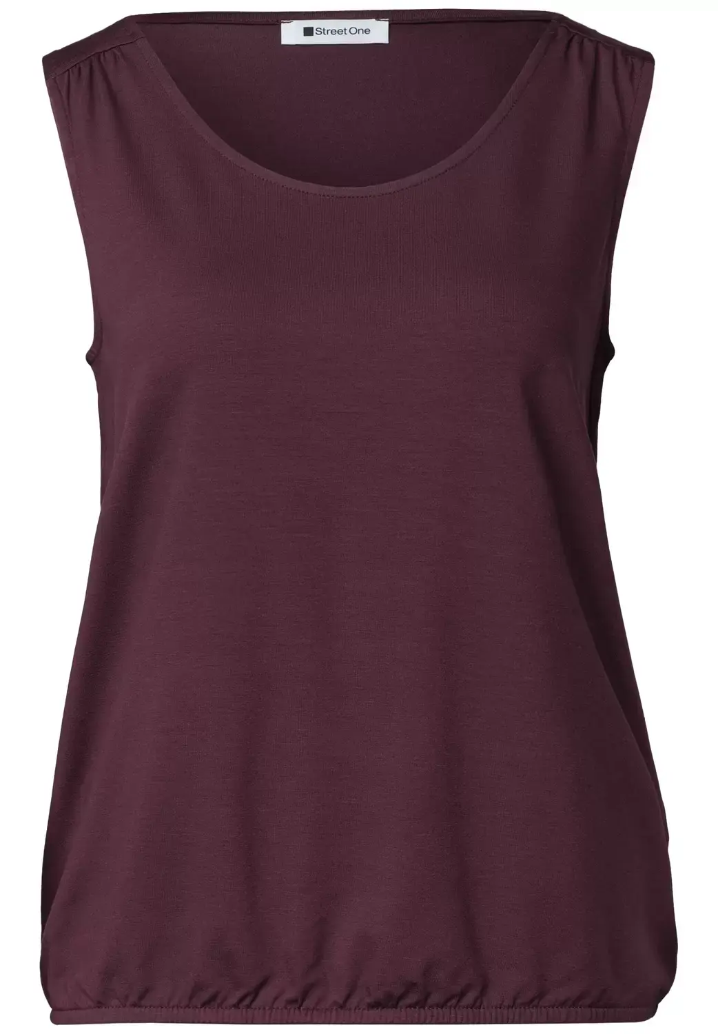 Street One LTD QR jersey v-neck top, rustic rouge