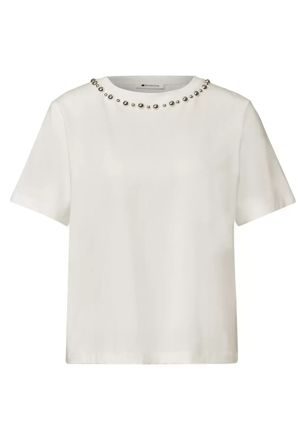 Street One short shirt w.deco neck, off white