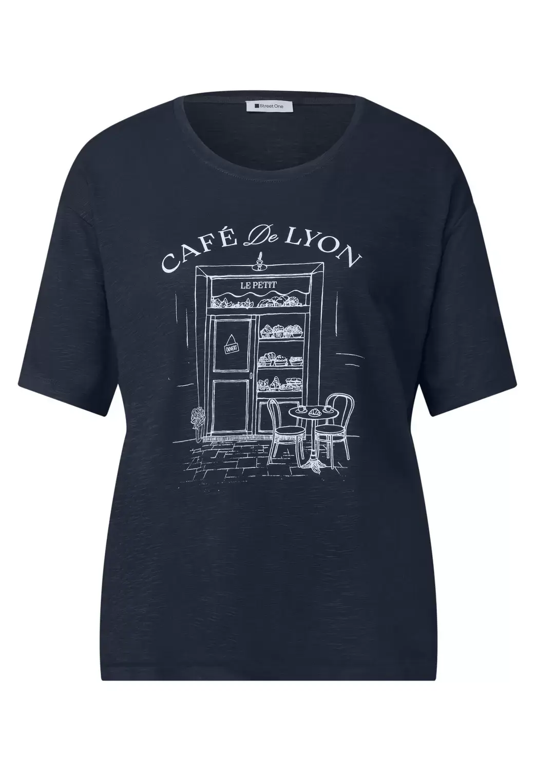 Street One LTD QR shirt w.illustration, darkest blue