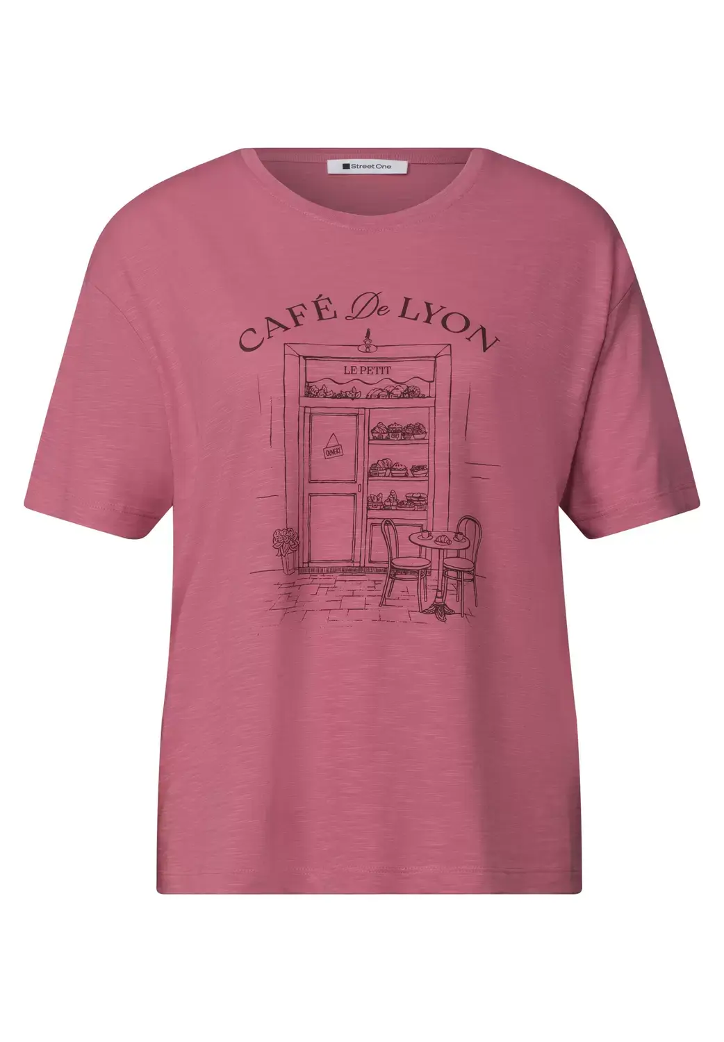 Street One LTD QR shirt w.illustration, blush berry