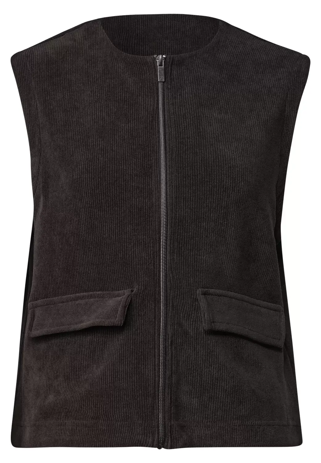 Street One LTD QR cord look vest, black coffee