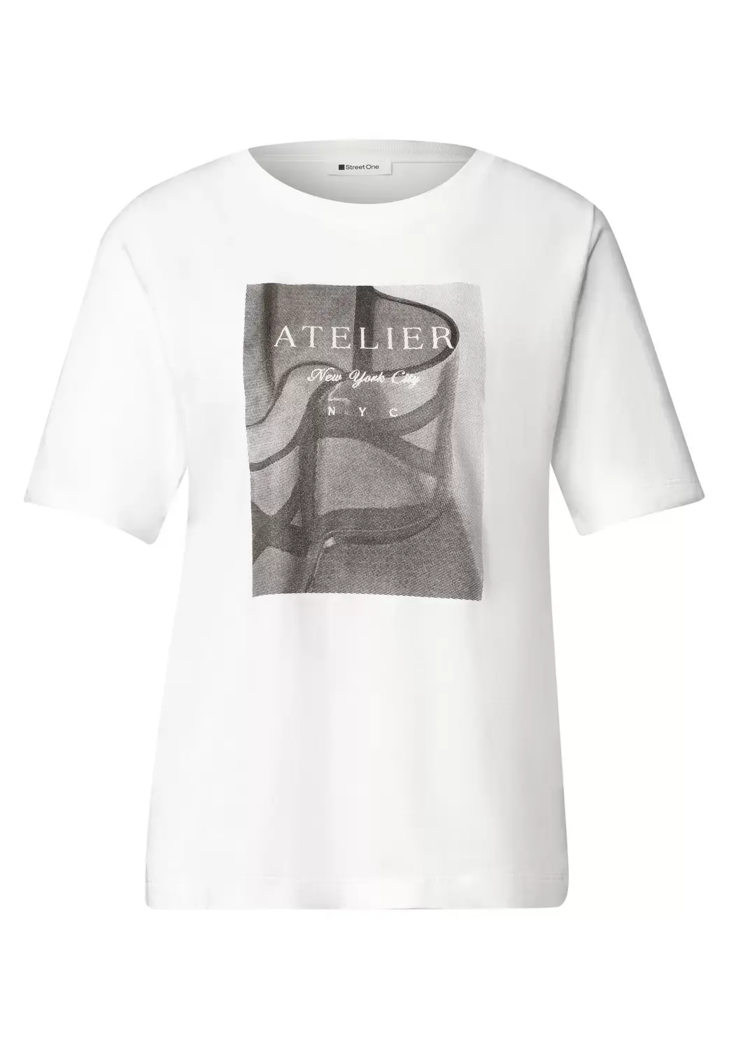 Street One photo print shirt, off white