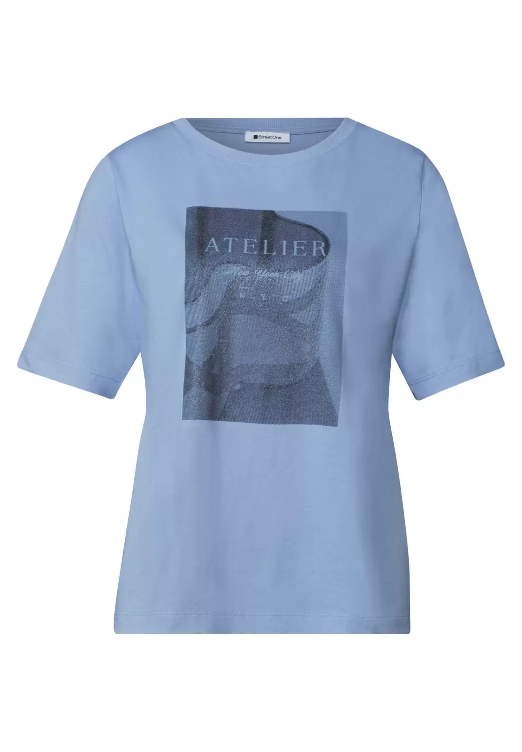 Street One photo print shirt, northern blue