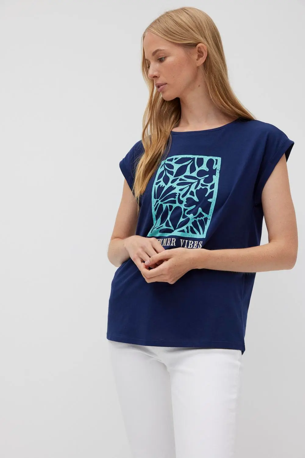 The Fashion People Frontprint T-Shirt, DARK OCEAN PRINT