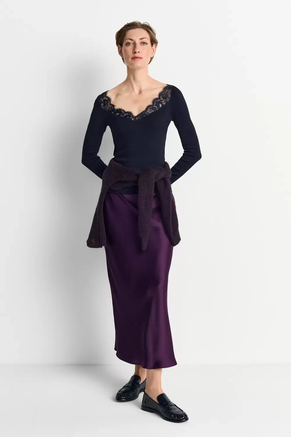 Rich & Royal Lace Longsleeve, midnight blue