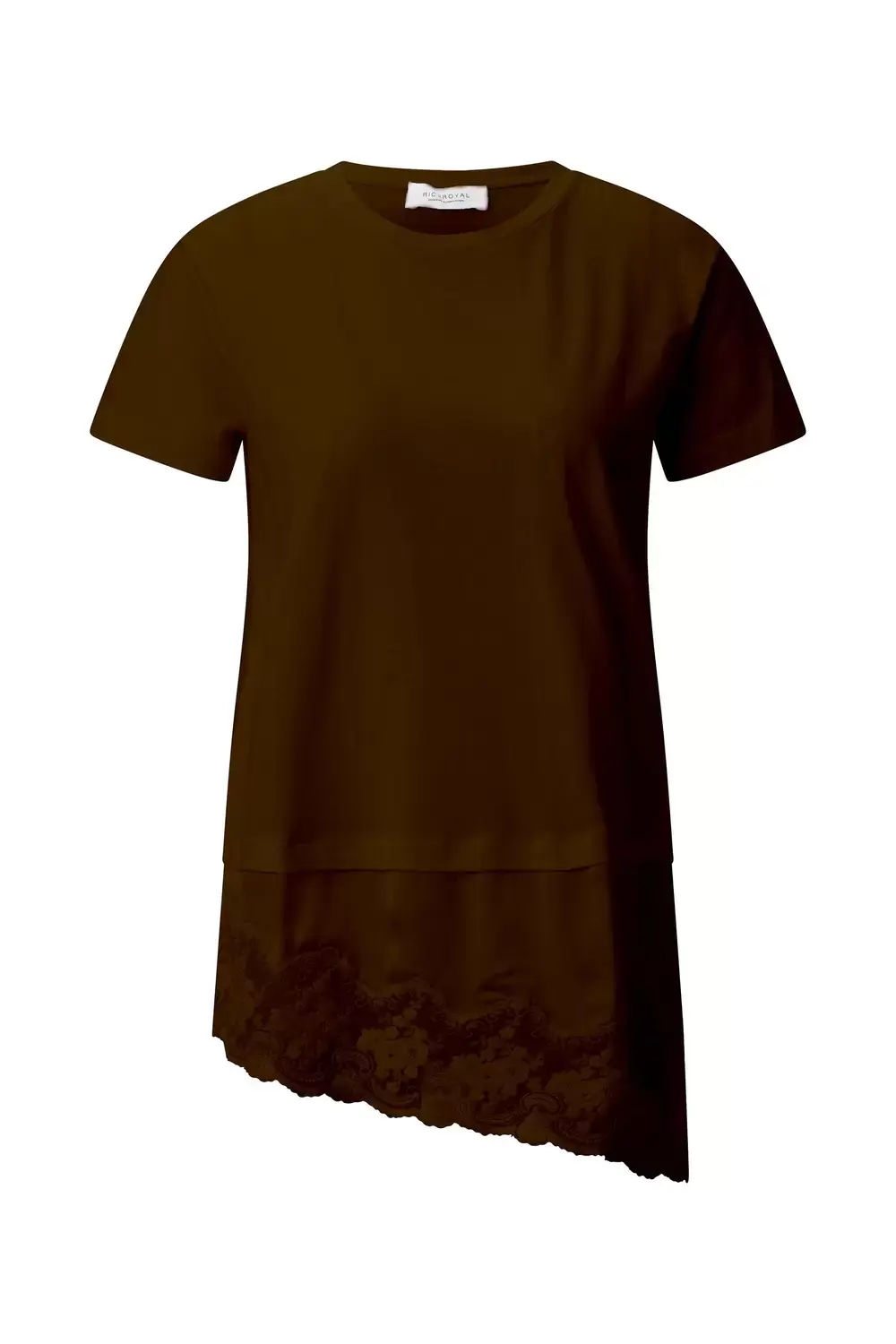 Rich & Royal T-Shirt with Lace Detail, chocolate torte