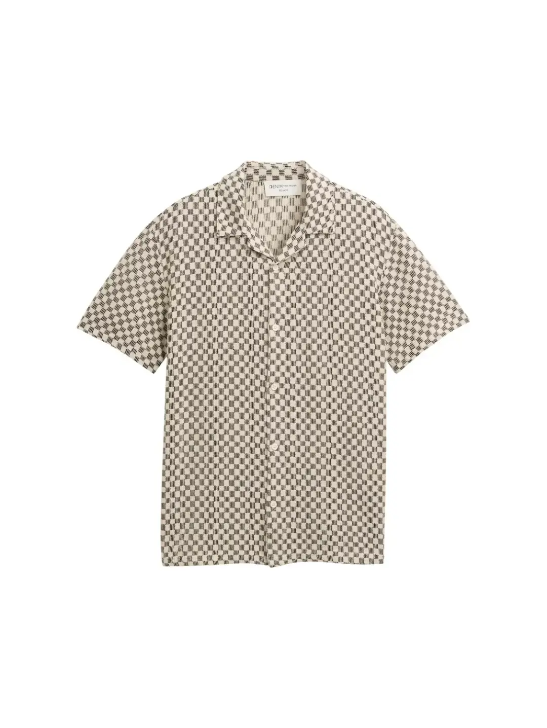 Tom Tailor relaxed structured shirt, black white check design