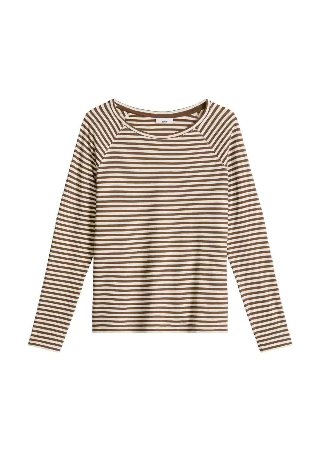 Marc O'Polo DENIM T-Shirt, LSL, Raglan, YD Stripes, Dark Brown_Multi_02