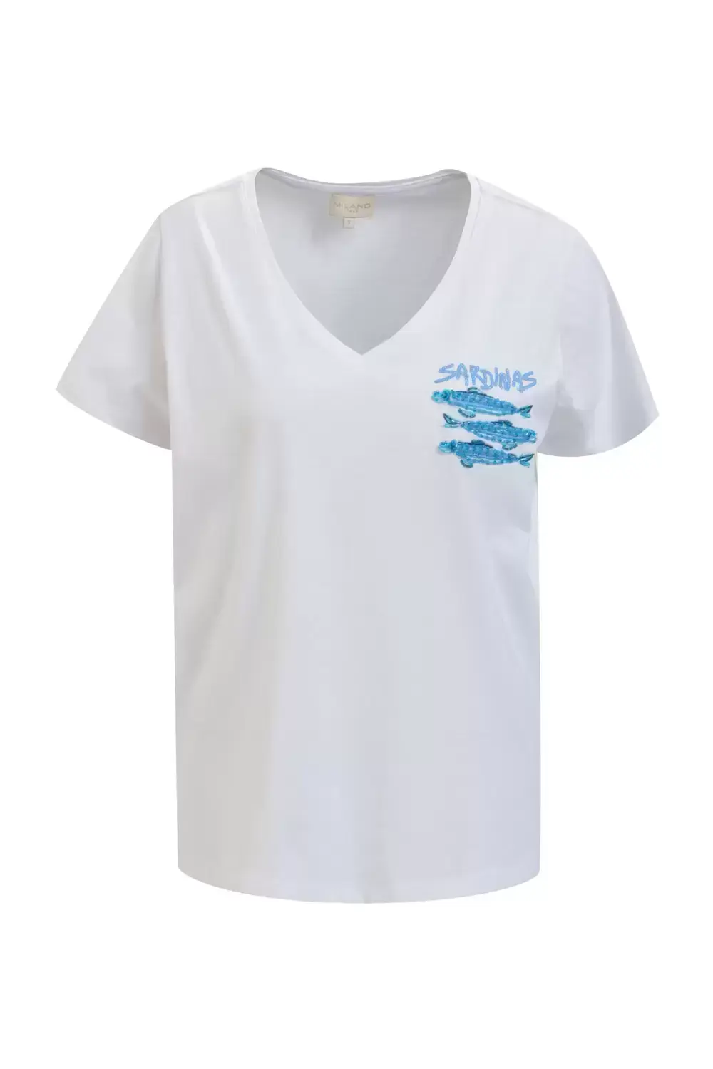 Milano V-NECK T-SHIRT W AW, WHITE