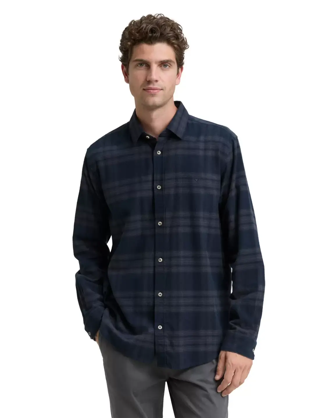 Tom Tailor tonal check shirt, navy tonal check