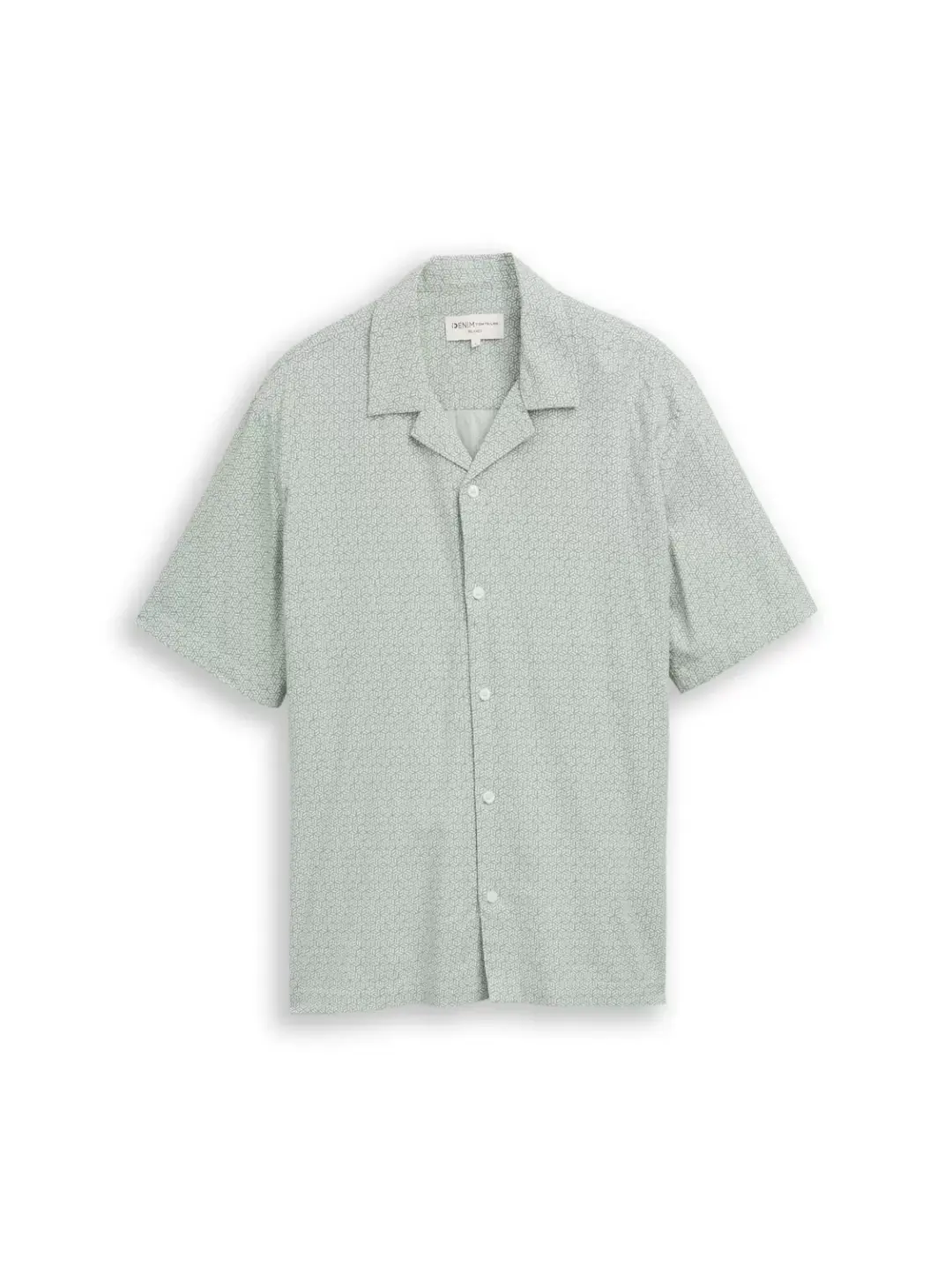 Tom Tailor relaxed viscose resort shirt, green mint geometrical print
