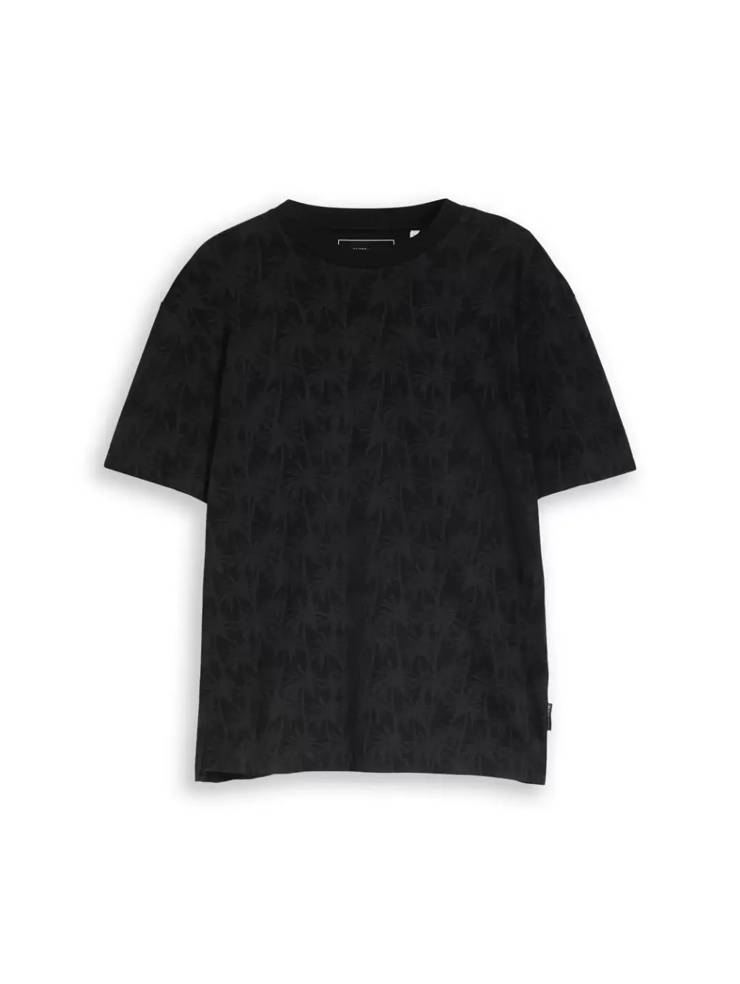 Tom Tailor relaxed laser printed t-shirt, black laser palm design