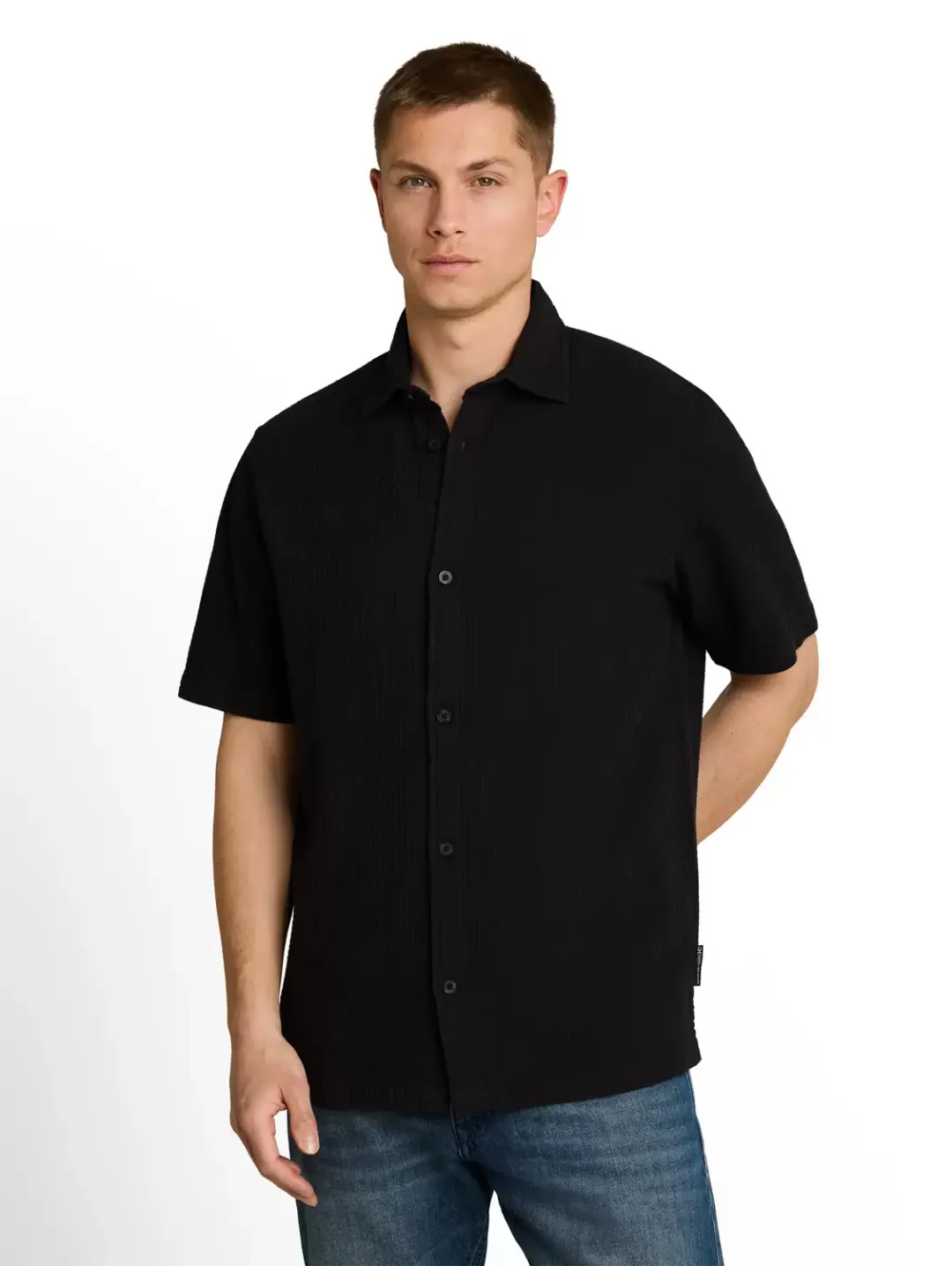 Tom Tailor relaxed structured gmt dyed sh, Black