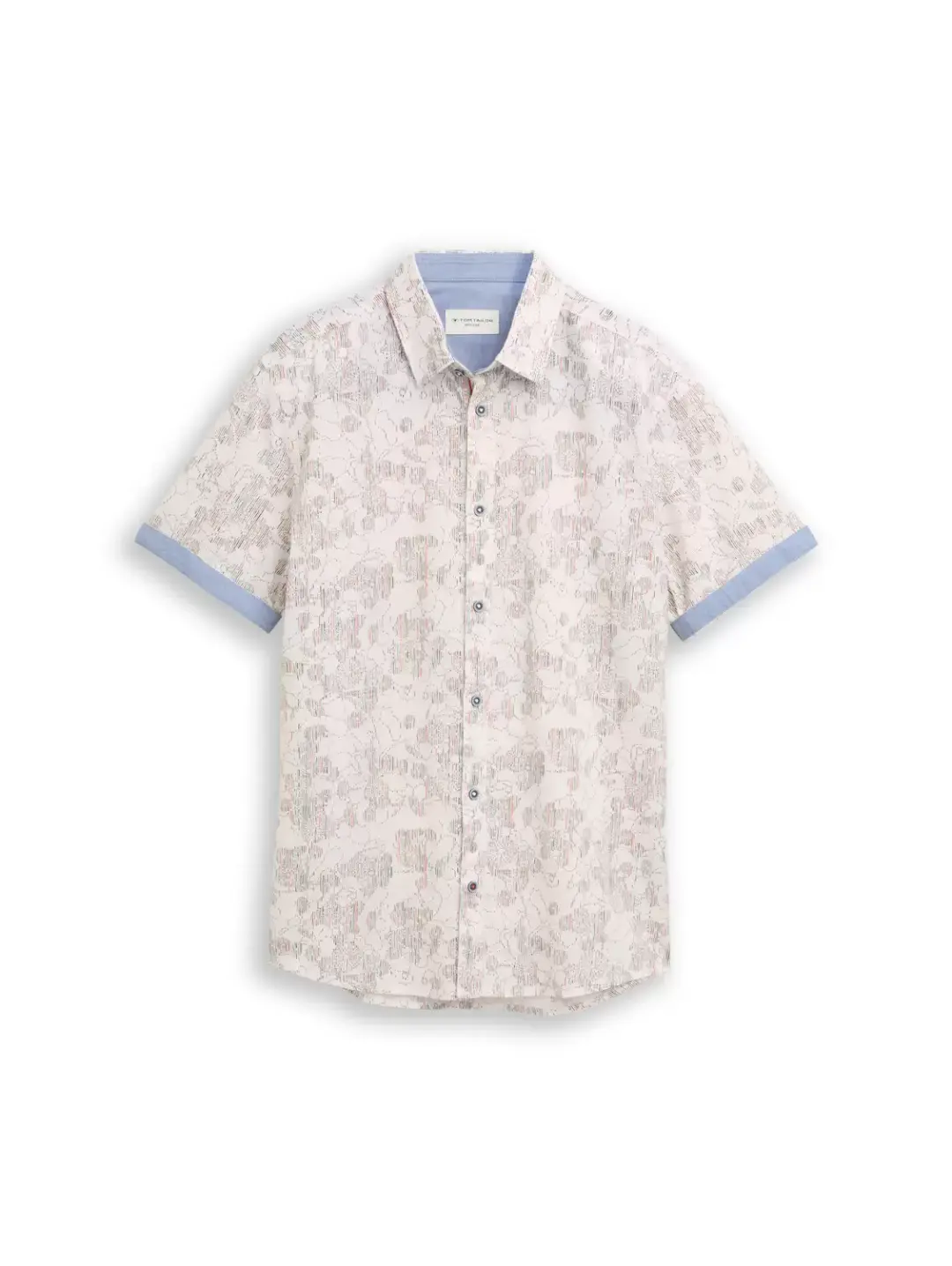 Tom Tailor printed slubyarn shirt, off white irregular design