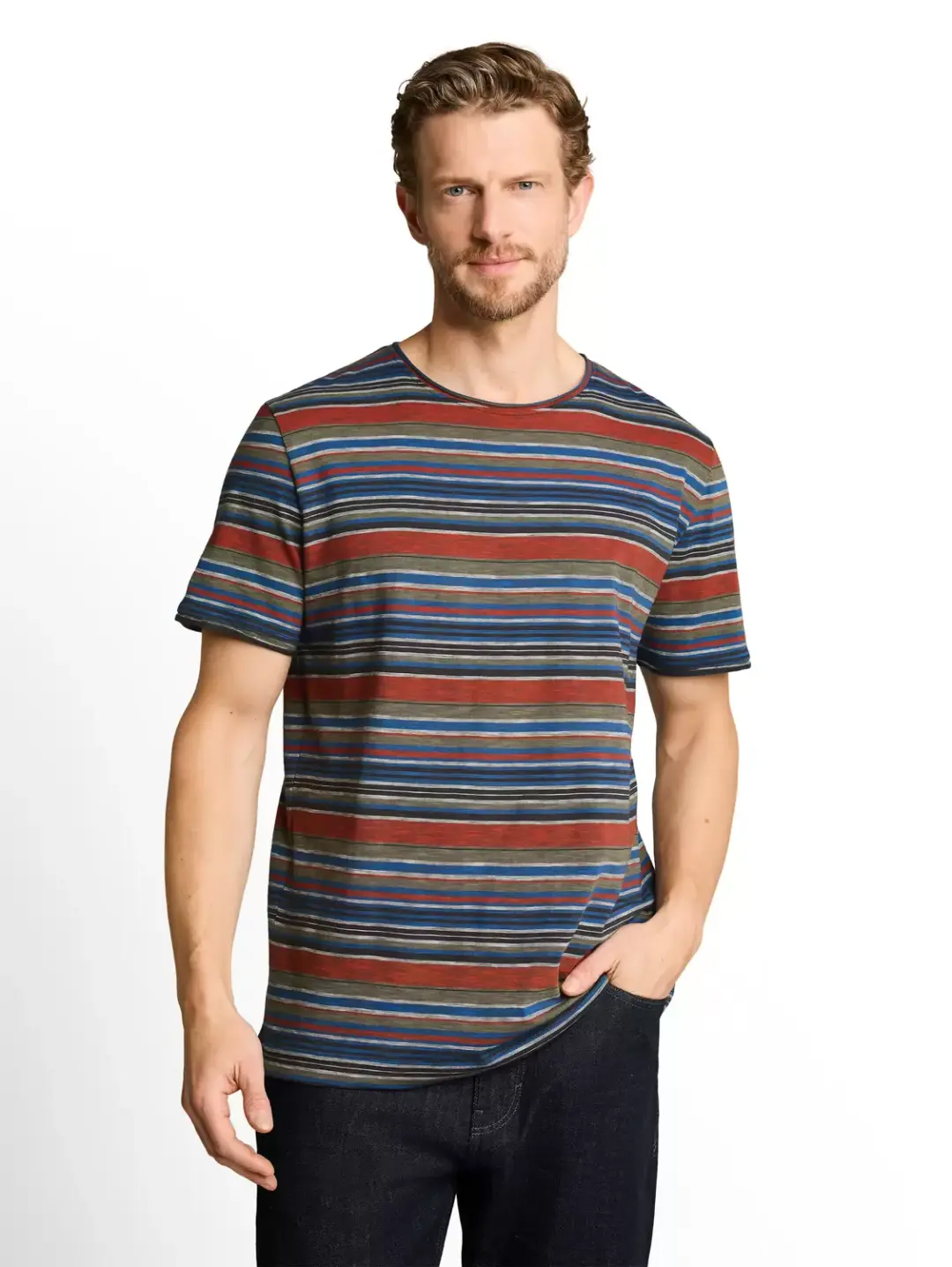 Tom Tailor striped t-shirt, green navy multicolor stripe