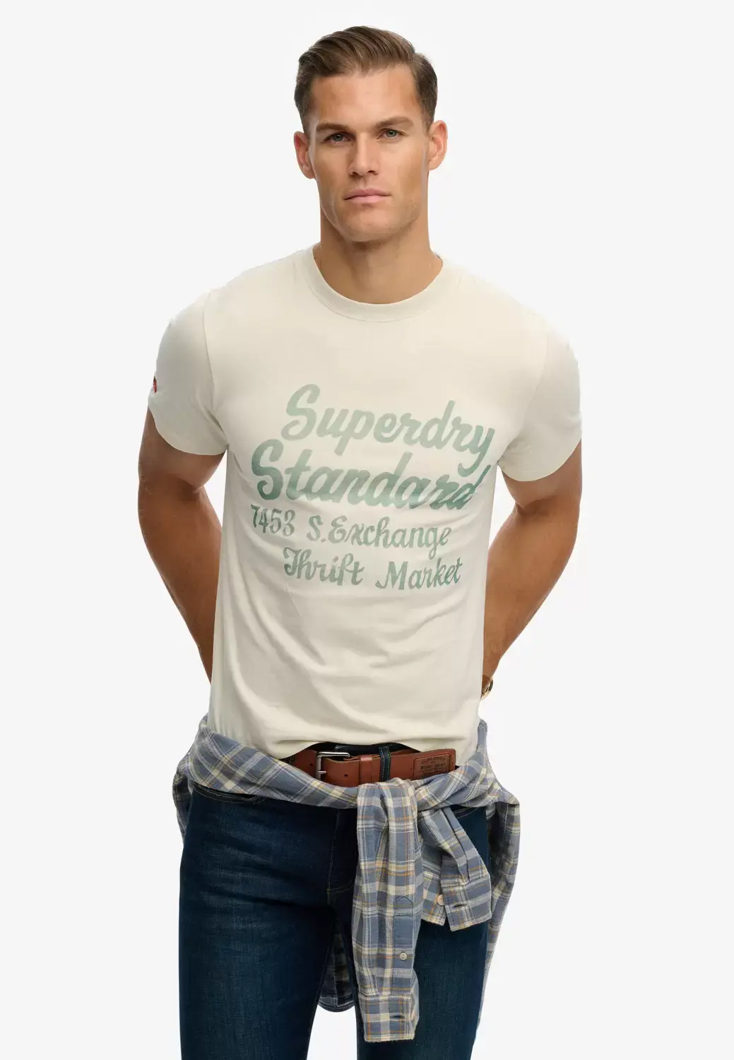 Super Dry INDUSTRY WORKER RELAXED TEE – Weiß
