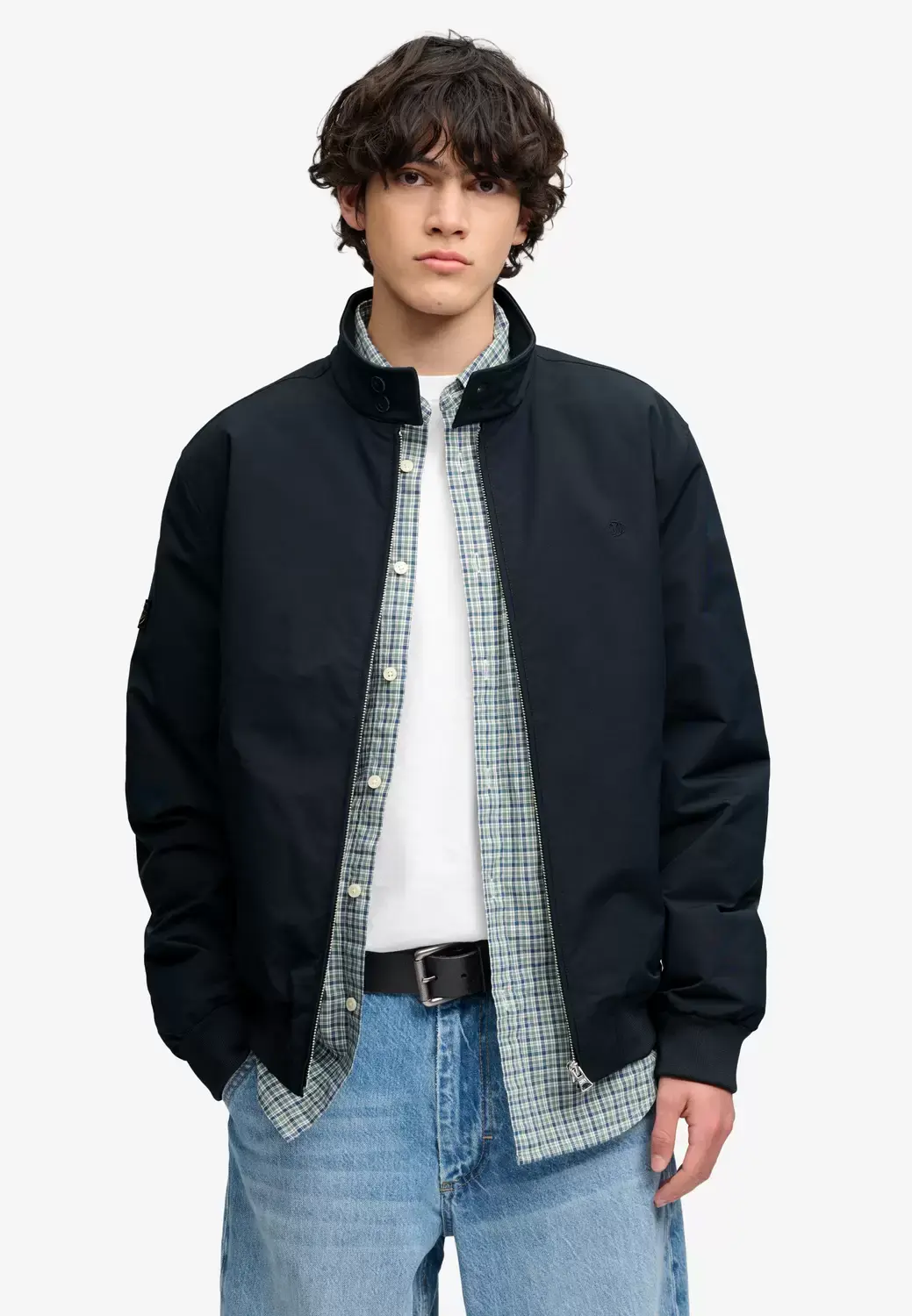 Super Dry Campus Gepolsterte Harrington-Jacke – Blau