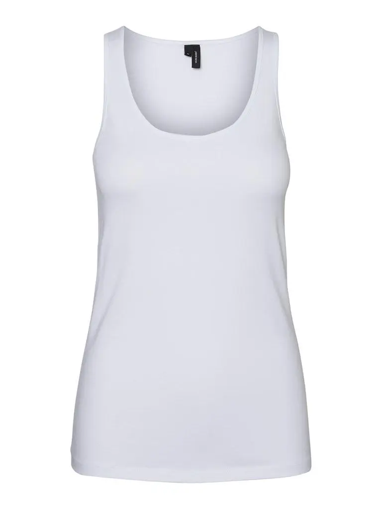 Vero Moda VMMAXI MY SOFT SHORT TANK TOP GA N, Bright White