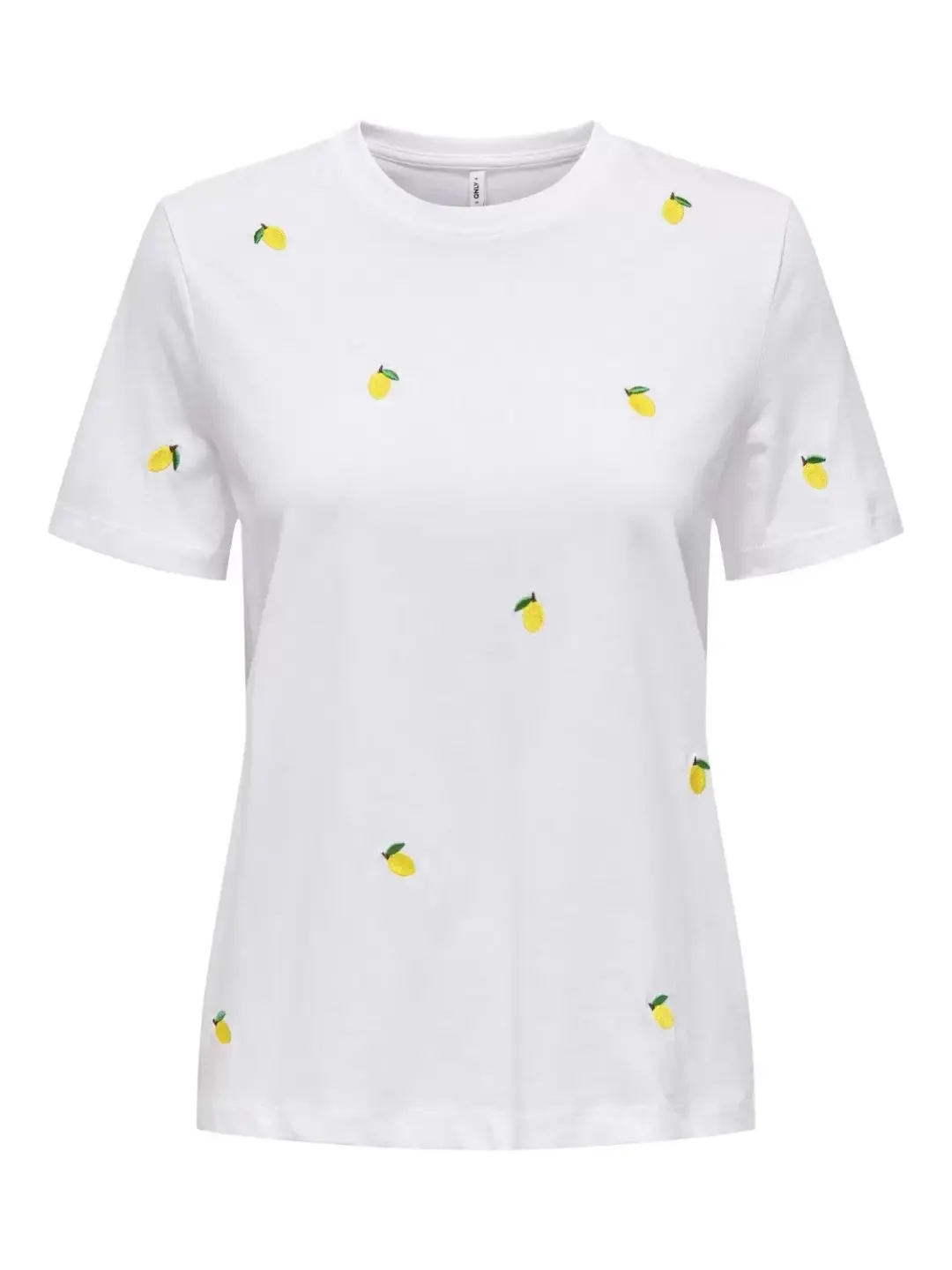Only ONLKETTY LIFE S/S O-NECK TOP JRS NO, Bright White/Lemon
