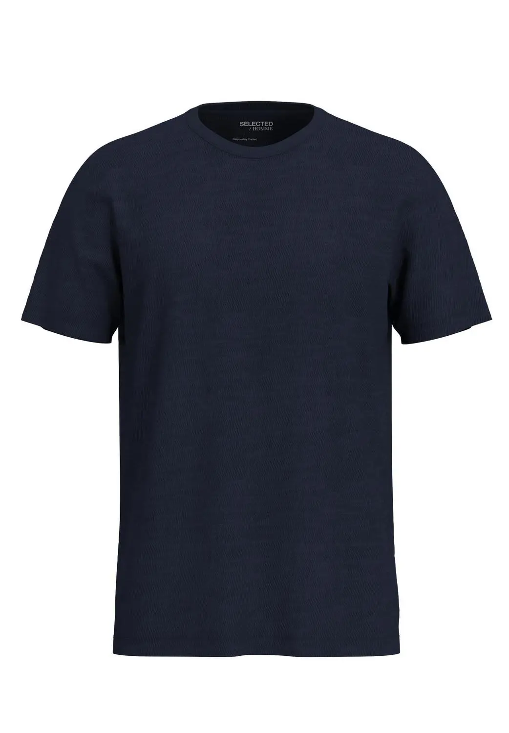 Selected SLHASPEN SLUB SS O-NECK TEE NOOS, Navy Blazer