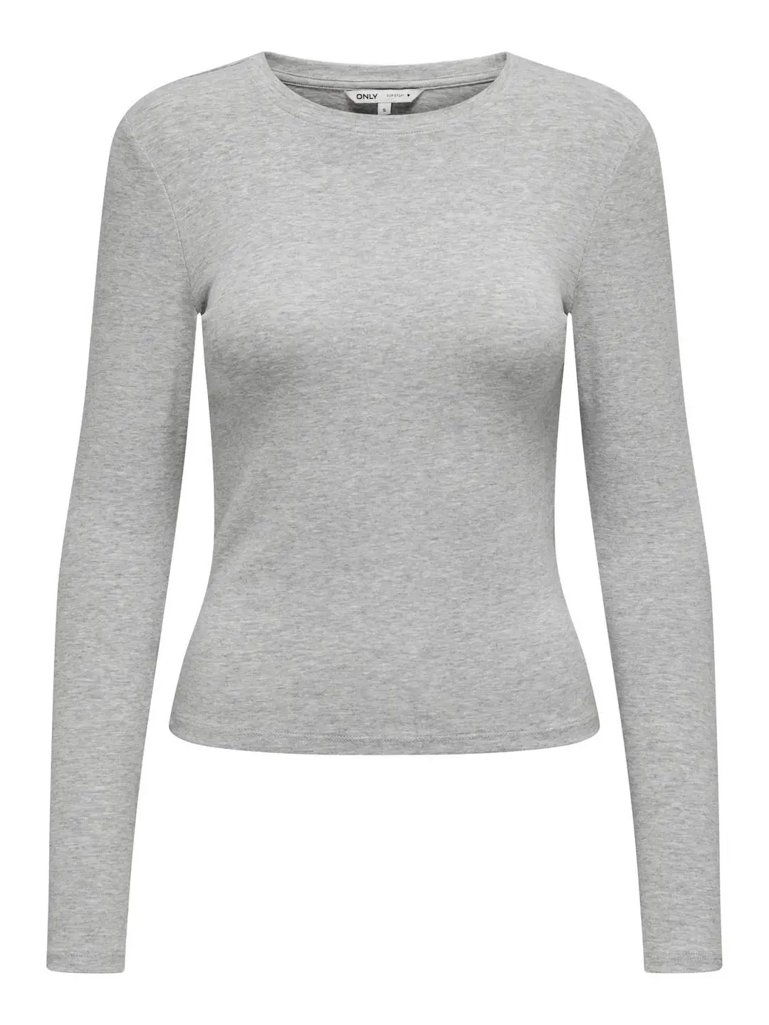 Only ONLRILEY O-NECK L/S TOP JRS, Light Grey Melange