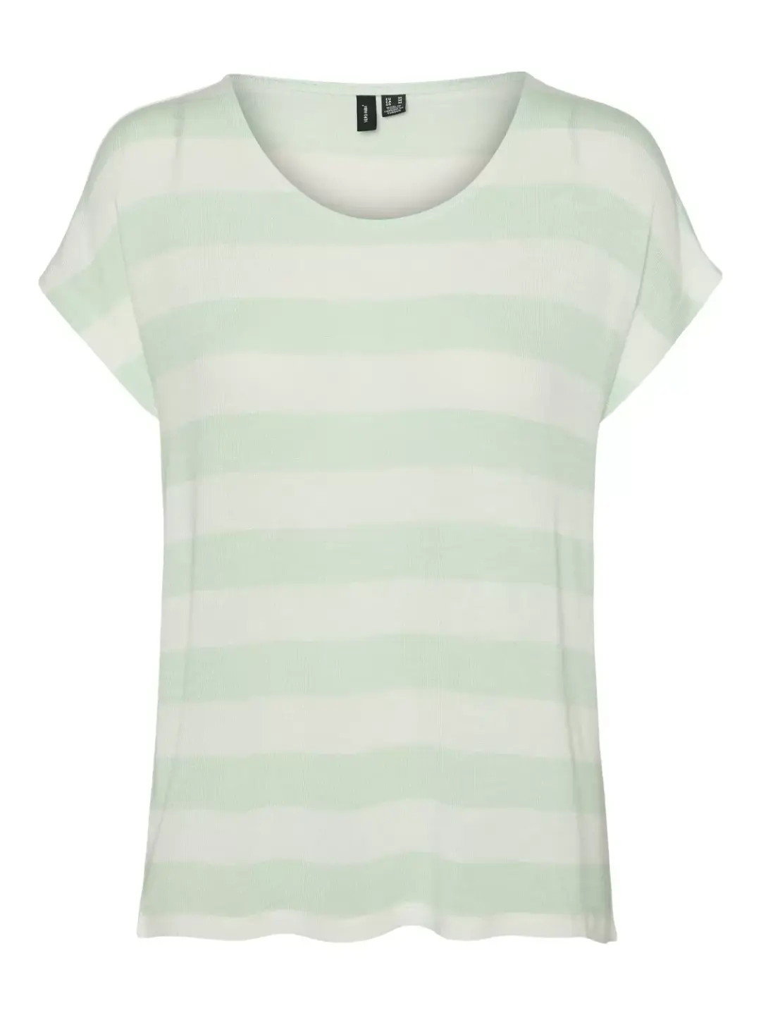 Vero Moda VMWIDE STRIPE SL TOP GA JRS NOOS, Birds Egg Green/SNOW WHITE