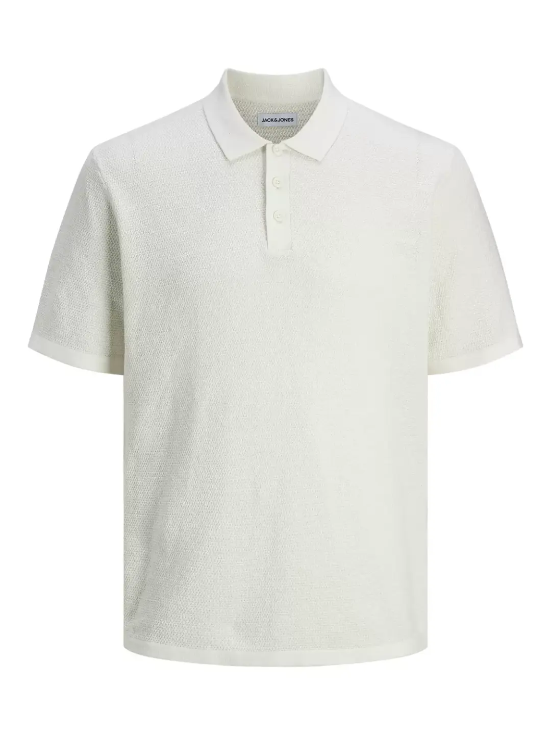 jack & jones JJEGEORGE KNIT POLO SS SN, Cloud Dancer