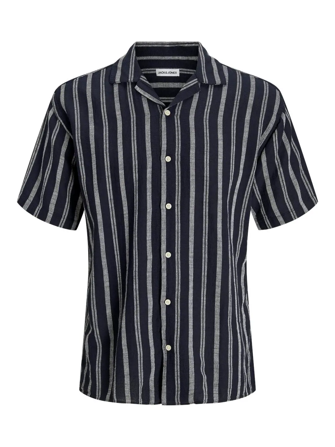 jack & jones JJEENZO STRIPE RESORT SHIRT SS SN, Sky Captain