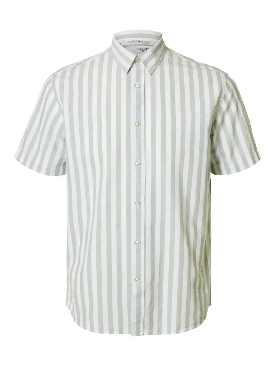 Selected SLHREG-SUN SHIRT SS NOOS, Iceberg Green/Stripess
