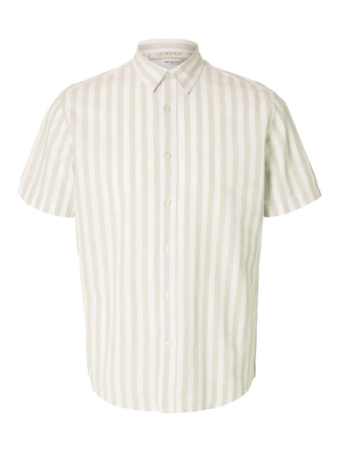 Selected SLHREG-SUN SHIRT SS NOOS, Pure Cashmere/Stripes New