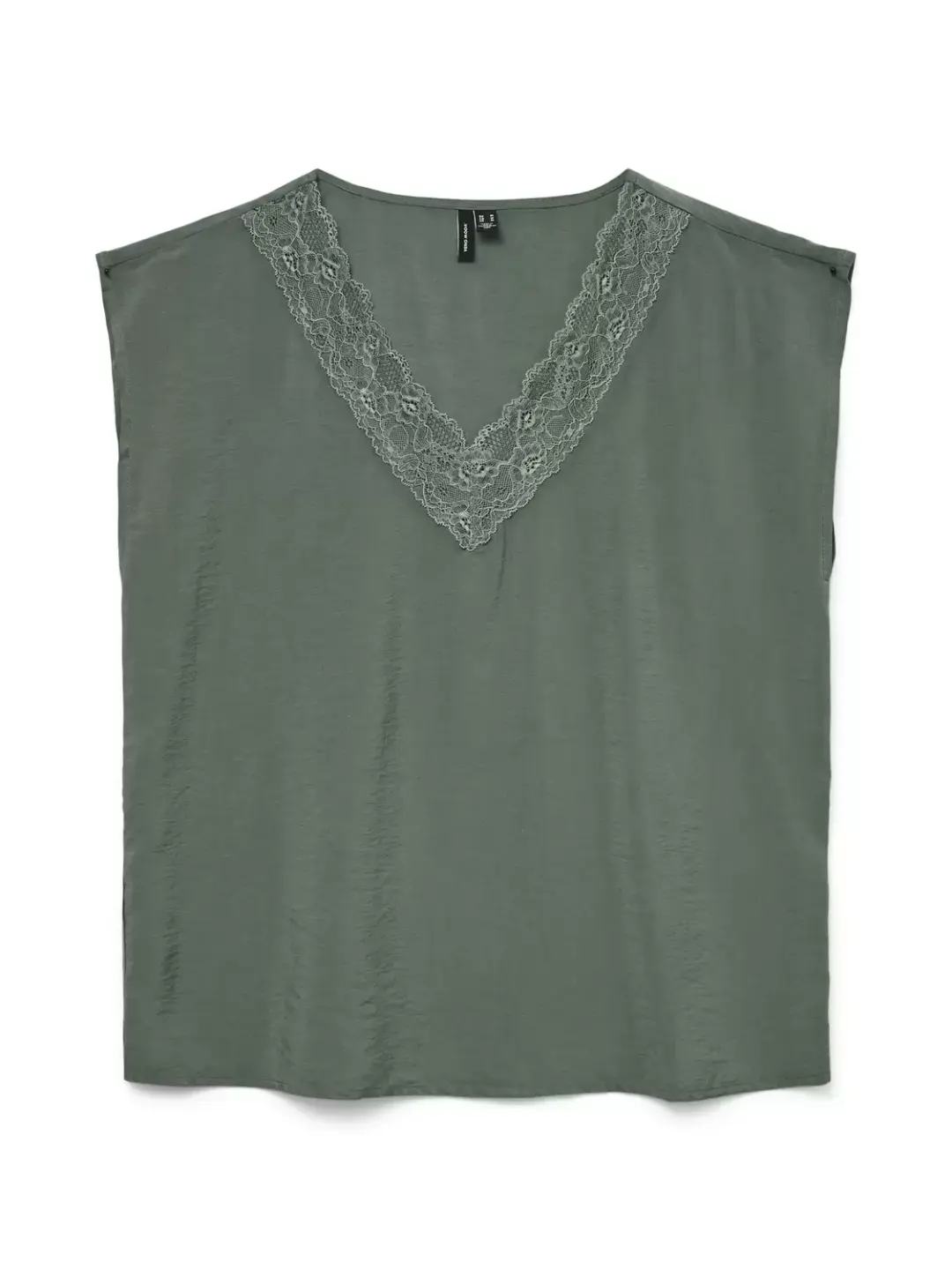 Vero Moda VMSAFA SL V-NECK LACE TOP WVN GA NO, Laurel Wreath