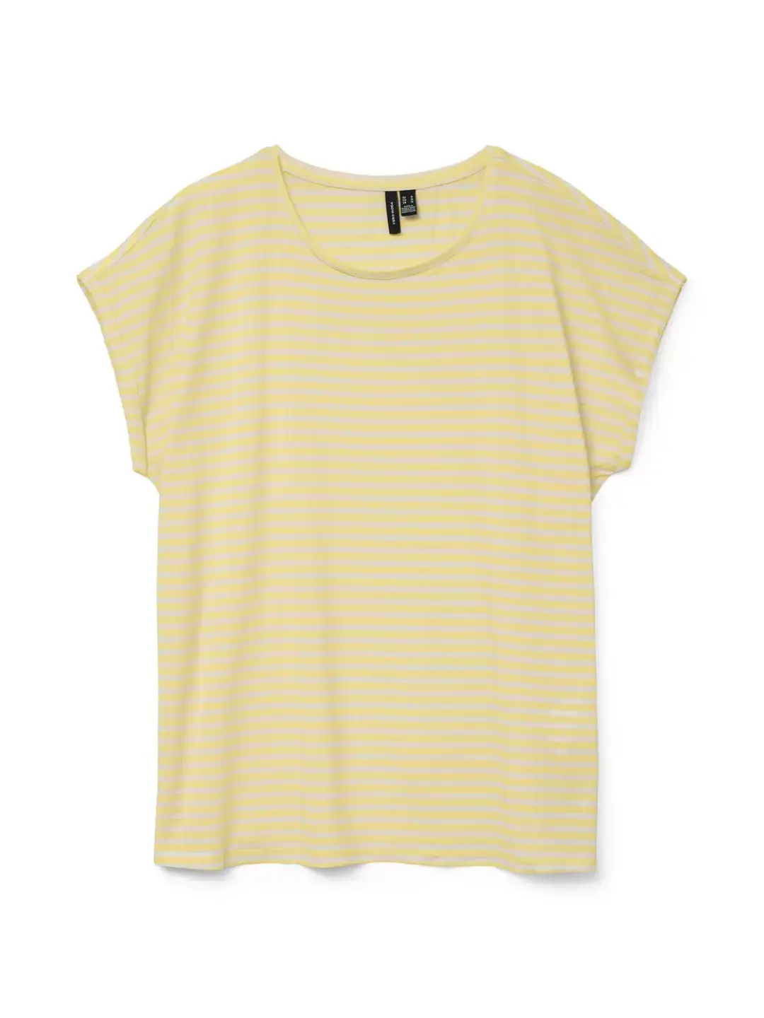Vero Moda VMAVA SS TOP STRIPE GA JRS NOOS, Pale Banana/PRISTINE