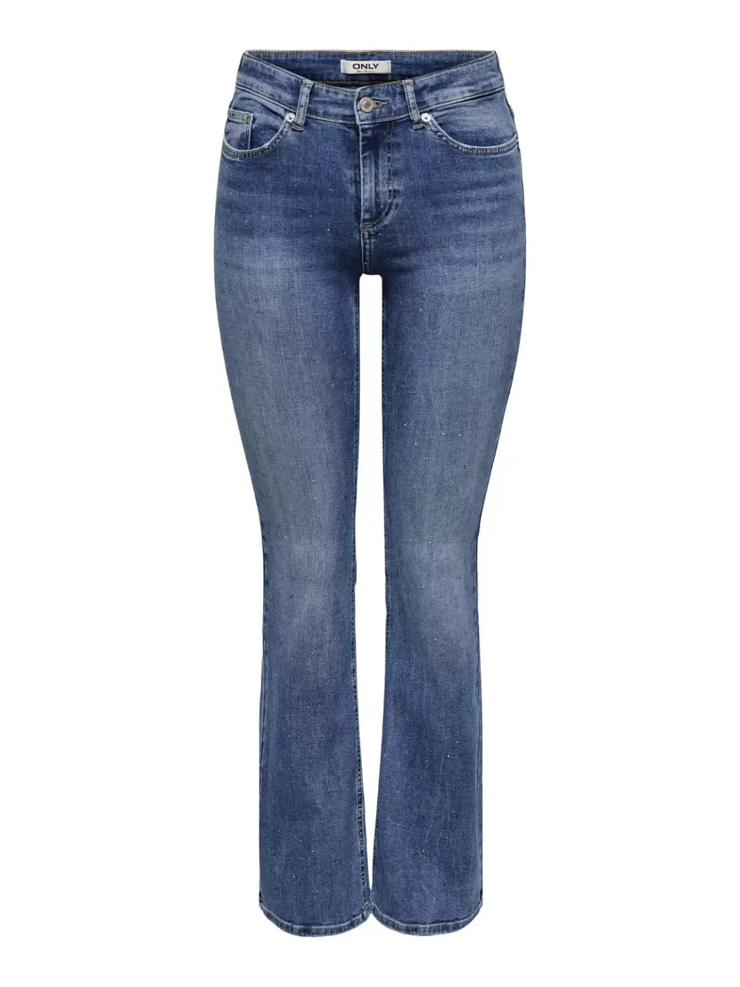 Only ONLBLUSH MW FLA RHINESTON DNM TAI88, Medium Blue Denim