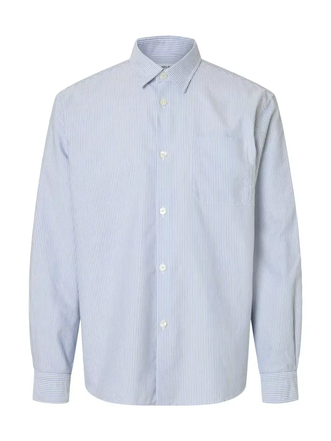 Selected SLHRLXJIM OX STRIPE LS SHIRT, White/blue + black