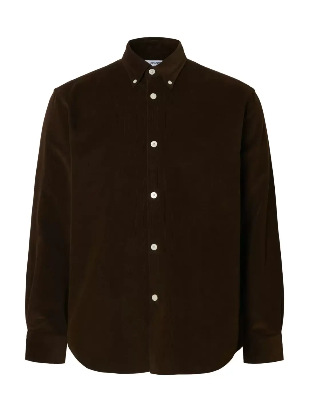 Selected SLHREGDANNI CORD BD LS SHIRT NOOS, Demitasse