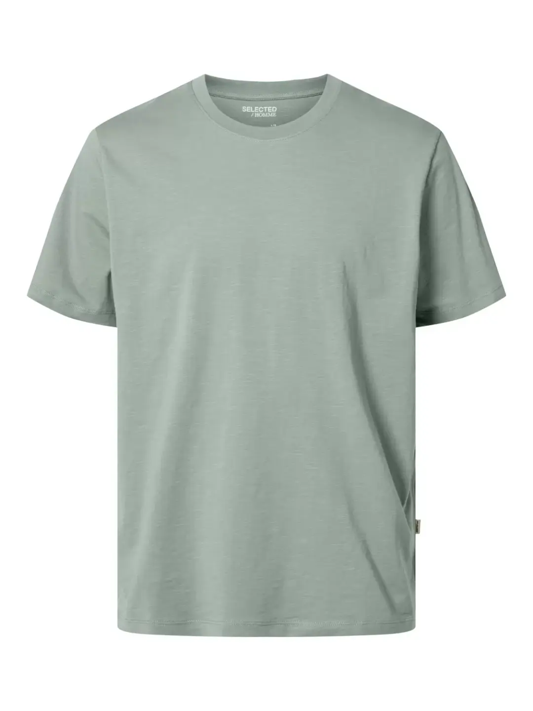Selected SLHASPEN SLUB SS O-NECK TEE NOOS, Aqua Gray