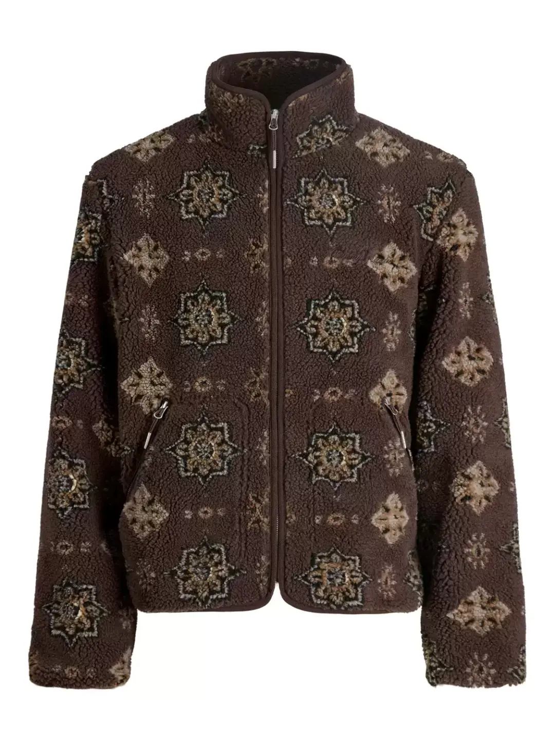 jack & jones JORNORREBRO TEDDY AOP JACKET, Deep Mahogany/AOP