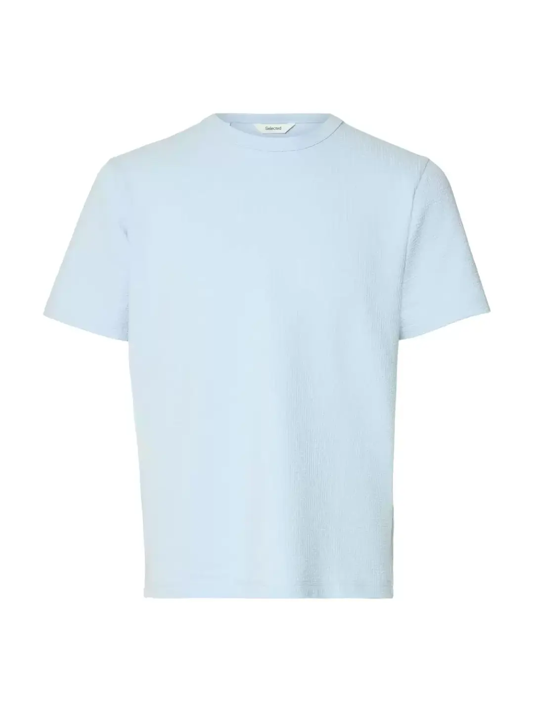 Selected SLHSANDER SEERSUCKER SS O-NECK TEE, Skyway