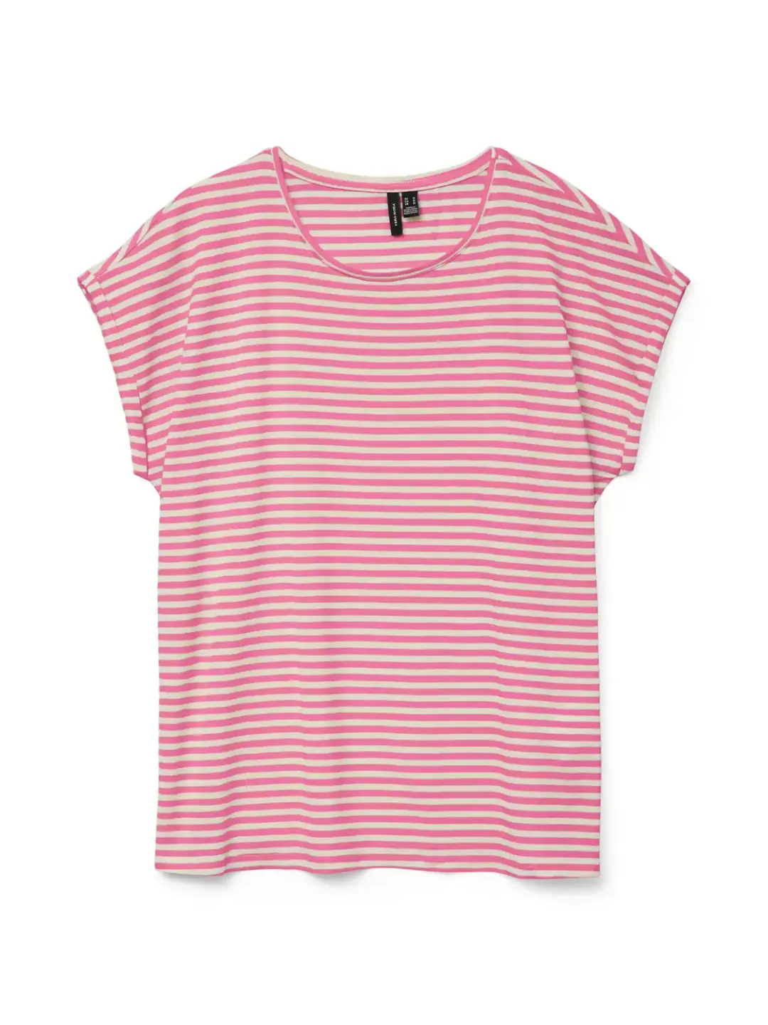 Vero Moda VMAVA SS TOP STRIPE JRS NOOS, Pink Cosmos/PRISTINE