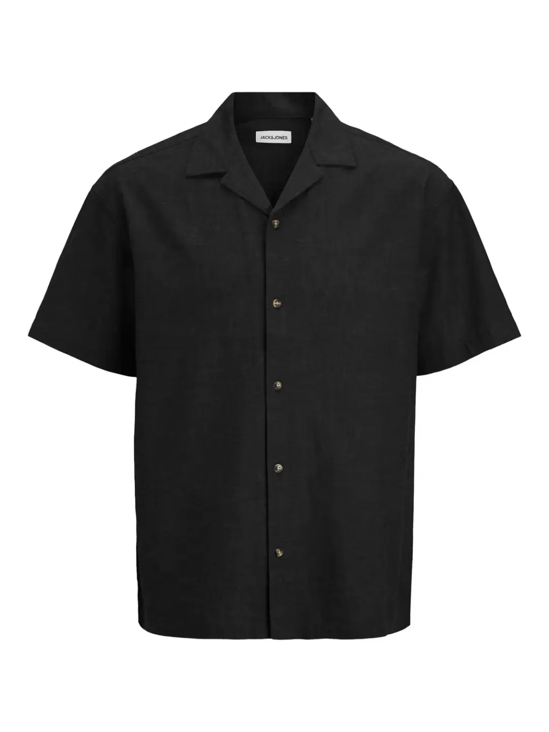 jack & jones JJESUMMER LINEN BLEND RESORT SHIRT, Black