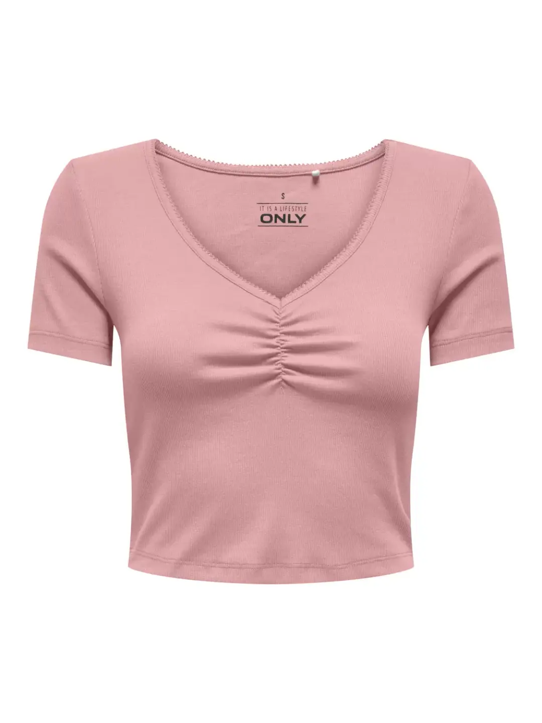 Only ONLBETTY LIFE S/S SCALLOP V-NECK CC JRS